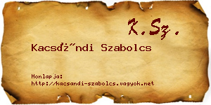 Kacsándi Szabolcs névjegykártya